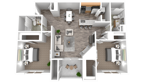 Floor plan for 2 beds, 2 baths, 1094 sqft